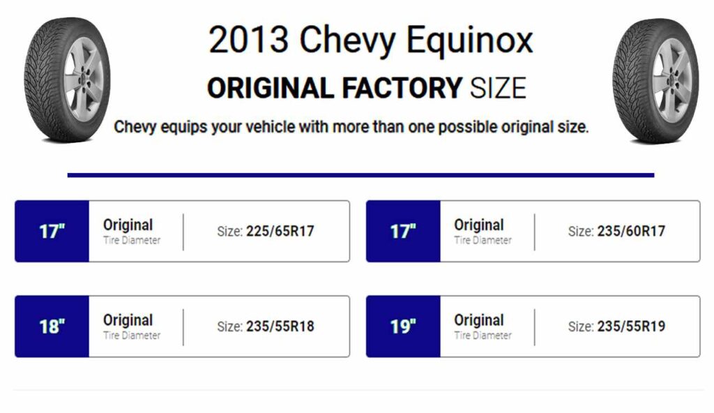 2013 chevy equinox tire size